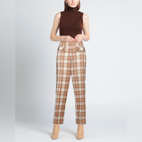 NWT High-Waisted, Plaid Trousers - Picture 2 of 6